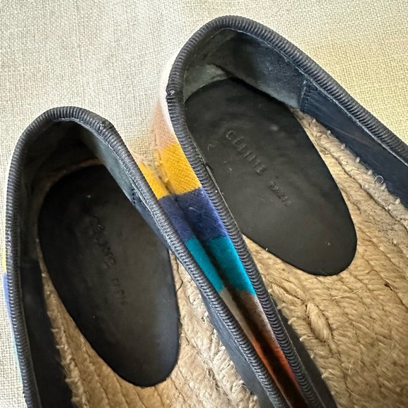 CELINE Phoebe Philo Multicolor Striped Espadrilles Flats Loafers - Picture 9 of 13